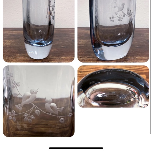 Strombergshyttan Crystal Bird Vase mint condition - Picture 4 of 5